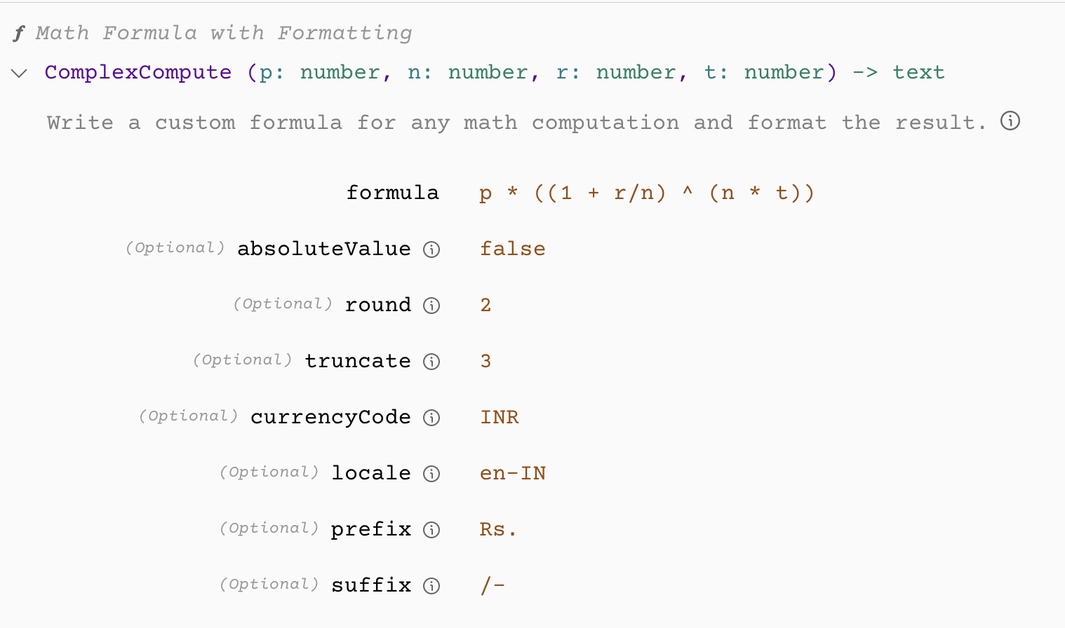 DevAssure Advanced functions for computation