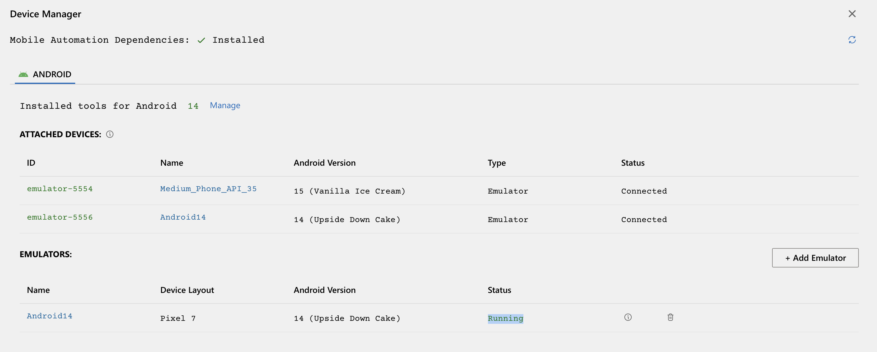 DevAssure AVD - Android Device Manager