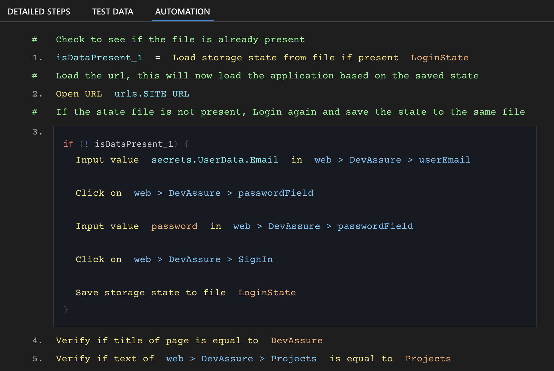 Cookie based Authentication with DevAssure - Sample Test Automation code