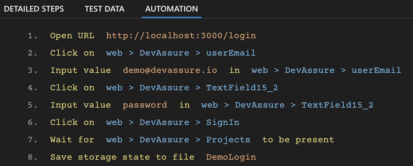 Save cookie information With DevAssure