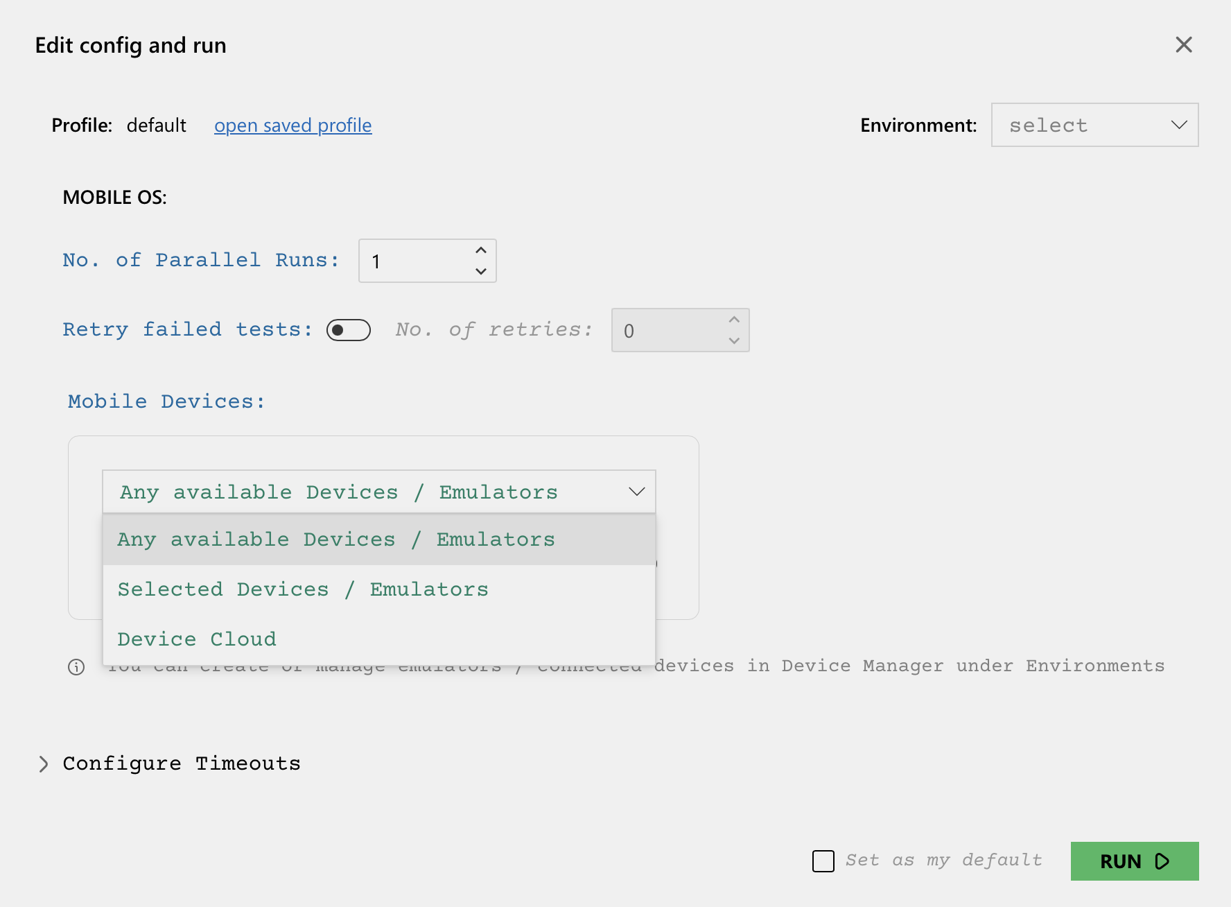 DevAssure Mobile App test execution