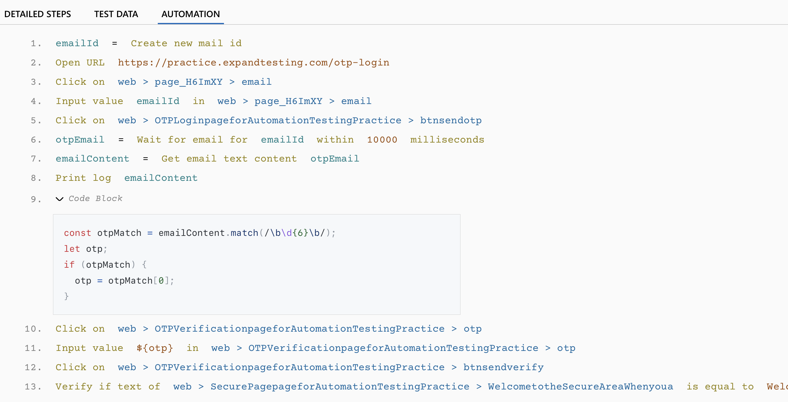 Email OTP Verification using DevAssure